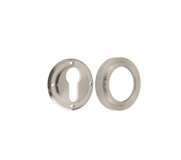 Burlington BUR61 Euro Profile Escutcheon on Stepped Rose - Satin Nickel