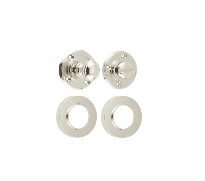Burlington BUR80 Bathroom Turn & Release On Knurled Rose - Polished Nickel