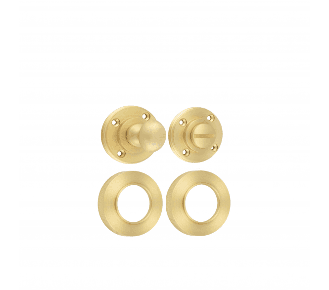 Burlington BUR80 Bathroom Turn & Release On Knurled Rose - Satin Brass