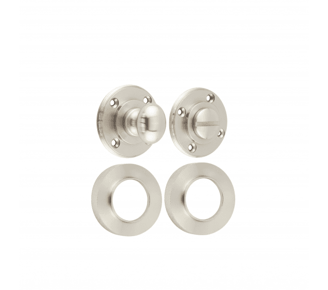 Burlington BUR80 Bathroom Turn & Release On Knurled Rose - Satin Nickel