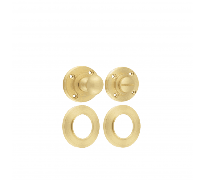 Burlington BUR80 Bathroom Turn & Release On Plain Rose - Satin Brass