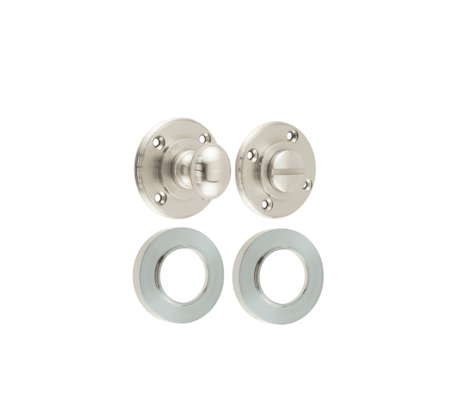 Burlington BUR80 Bathroom Turn & Release On Plain Rose - Satin Nickel