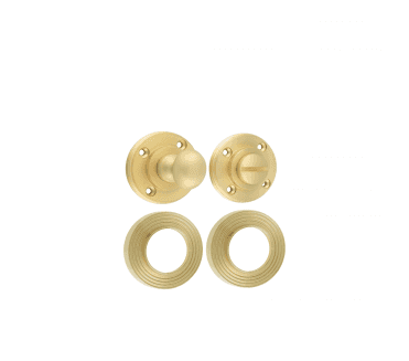Burlington BUR80 Bathroom Turn & Release On Reeded Rose - Satin Brass