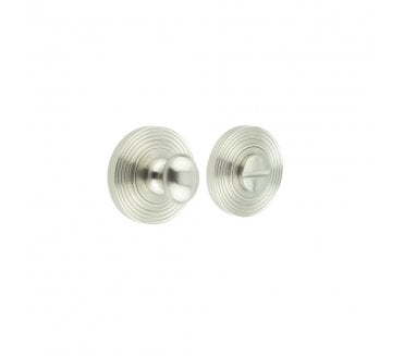 Burlington BUR80 Bathroom Turn & Release On Reeded Rose - Satin Nickel