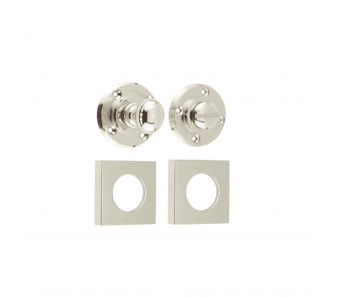 Burlington BUR80 Bathroom Turn & Release On Square Plain Rose - Polished Nickel