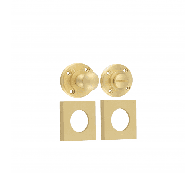 Burlington BUR80 Bathroom Turn & Release On Square Plain Rose - Satin Brass