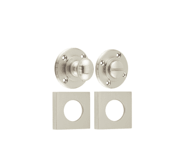 Burlington BUR80 Bathroom Turn & Release On Square Plain Rose - Satin Nickel