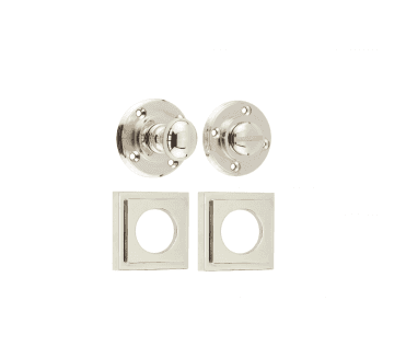 Burlington BUR80 Bathroom Turn & Release On Square Stepped Rose - Polished Nickel