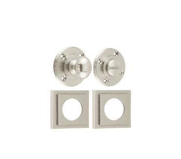 Burlington BUR80 Bathroom Turn & Release On Square Stepped Rose - Satin Nickel