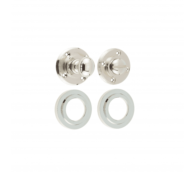 Burlington BUR80 Bathroom Turn & Release On Stepped Rose - Polished Nickel