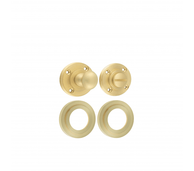 Burlington BUR80 Bathroom Turn & Release On Stepped Rose - Satin Brass