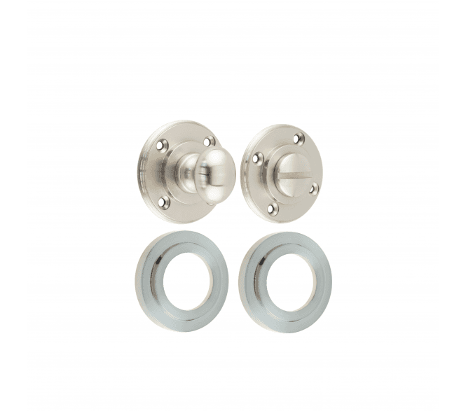 Burlington BUR80 Bathroom Turn & Release On Stepped Rose - Satin Nickel