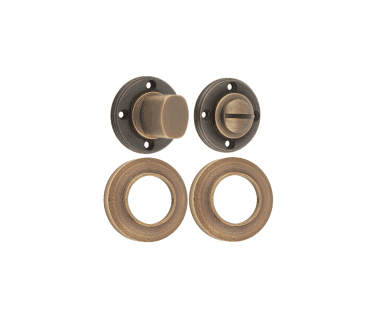Burlington BUR81 Bathroom Turn & Release On Chamfered Rose - Antique Brass