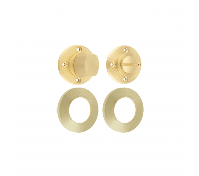 Burlington BUR81 Bathroom Turn & Release On Chamfered Rose - Satin Brass