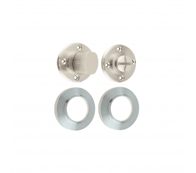 Burlington BUR81 Bathroom Turn & Release On Chamfered Rose - Satin Nickel