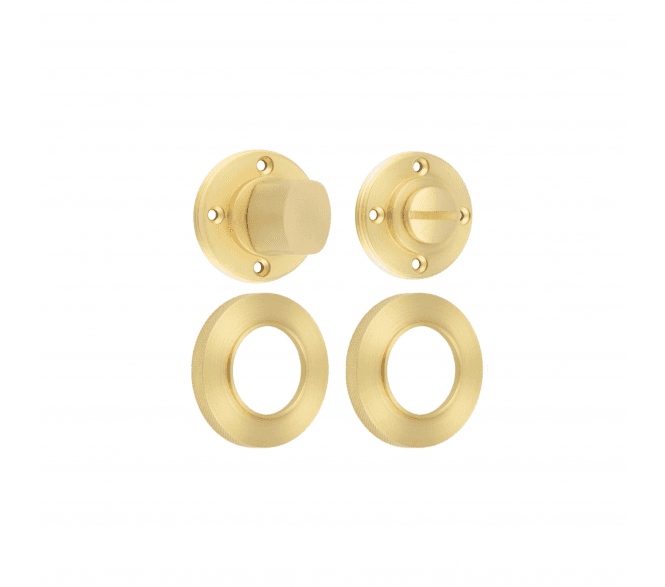 Burlington BUR81 Bathroom Turn & Release On Knurled Rose - Satin Brass