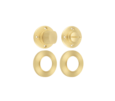 Burlington BUR81 Bathroom Turn & Release On Knurled Rose - Satin Brass