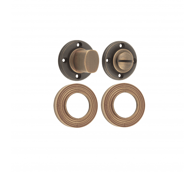 Burlington BUR81 Bathroom Turn & Release On Reeded Rose - Antique Brass