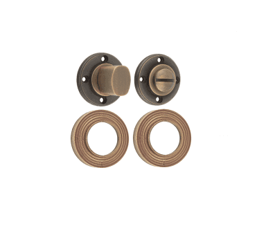 Burlington BUR81 Bathroom Turn & Release On Reeded Rose - Antique Brass