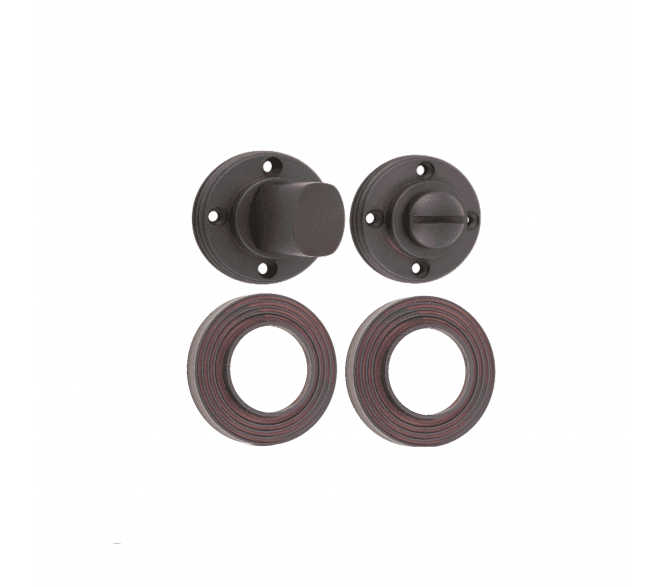 Burlington BUR81 Bathroom Turn & Release On Reeded Rose - Dark Bronze