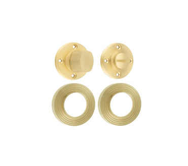 Burlington BUR81 Bathroom Turn & Release On Reeded Rose - Satin Brass