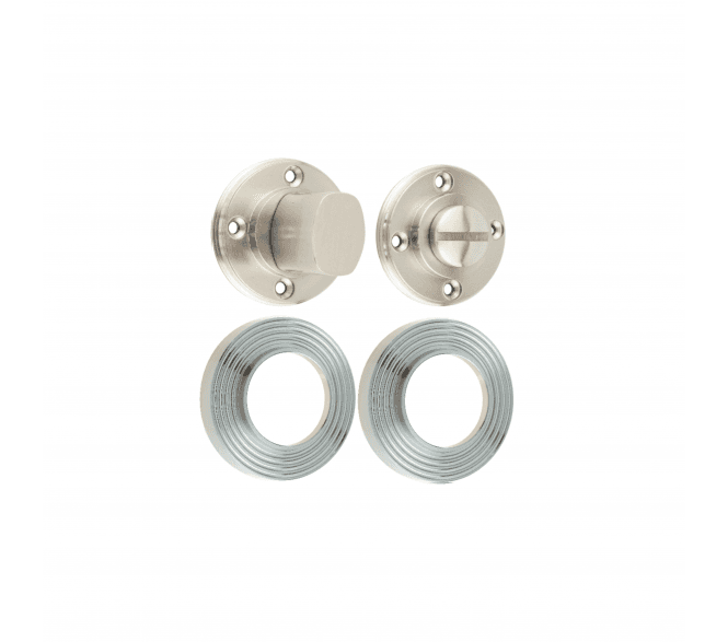 Burlington BUR81 Bathroom Turn & Release On Reeded Rose - Satin Nickel