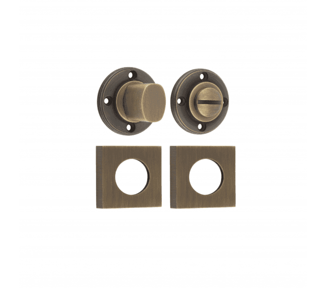 Burlington BUR81 Bathroom Turn & Release On Square Plain Rose - Antique Brass