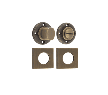 Burlington BUR81 Bathroom Turn & Release On Square Plain Rose - Antique Brass