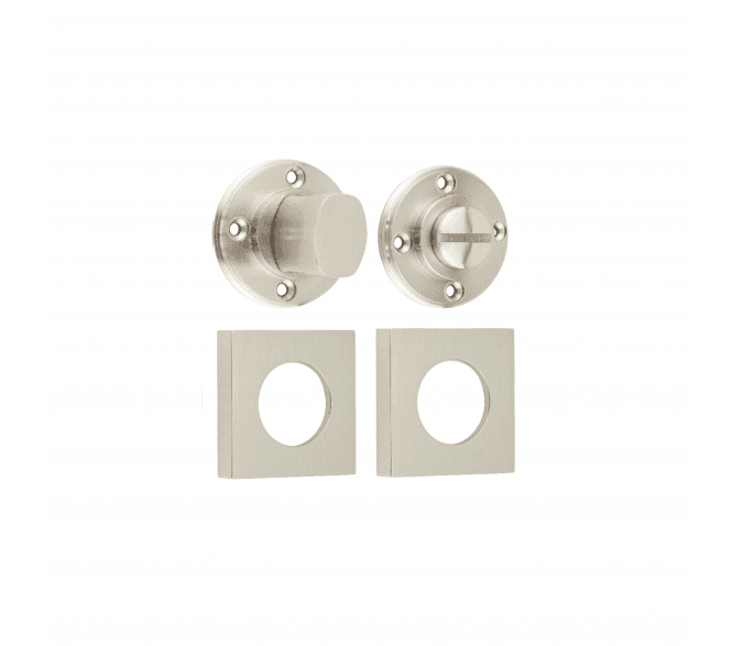 Burlington BUR81 Bathroom Turn & Release On Square Plain Rose - Satin Nickel