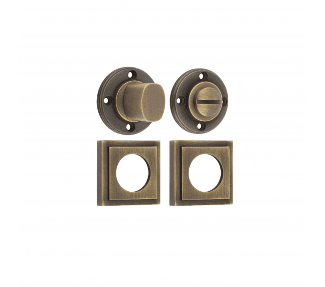 Burlington BUR81 Bathroom Turn & Release On Square Stepped Rose - Antique Brass