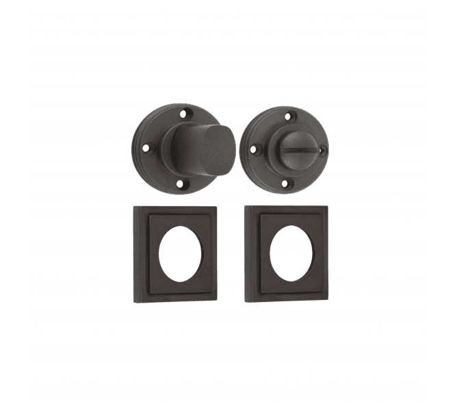 Burlington BUR81 Bathroom Turn & Release On Square Stepped Rose - Dark Bronze.