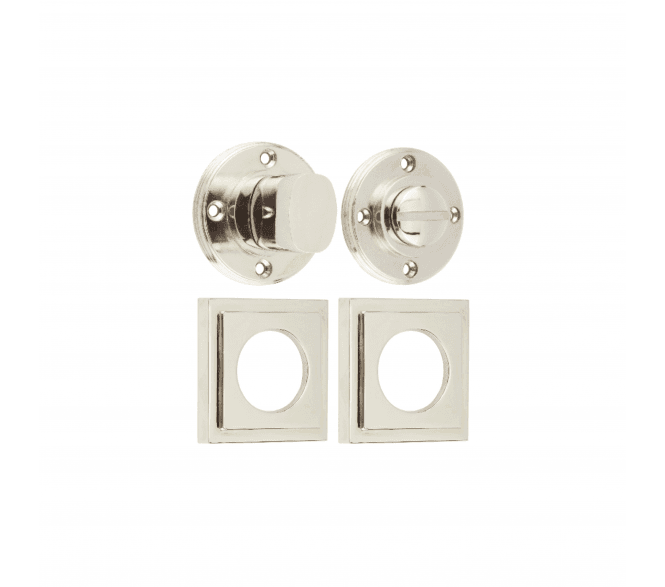 Burlington BUR81 Bathroom Turn & Release On Square Stepped Rose - Polished Nickel