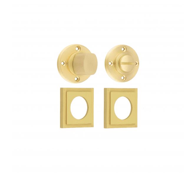 Burlington BUR81 Bathroom Turn & Release On Square Stepped Rose - Satin Brass