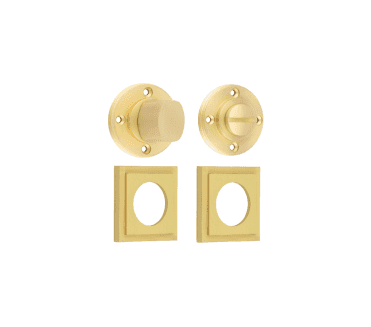 Burlington BUR81 Bathroom Turn & Release On Square Stepped Rose - Satin Brass