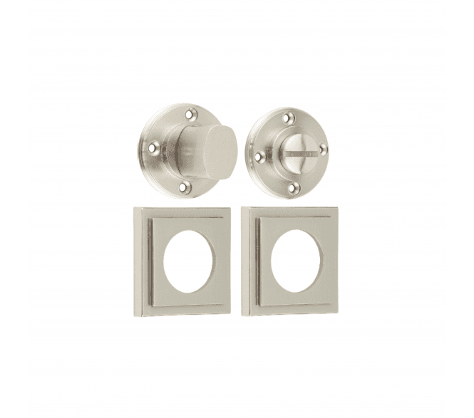 Burlington BUR81 Bathroom Turn & Release On Square Stepped Rose - Satin Nickel