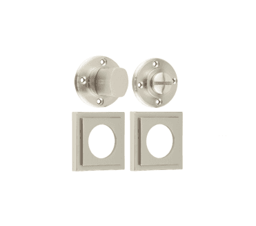 Burlington BUR81 Bathroom Turn & Release On Square Stepped Rose - Satin Nickel