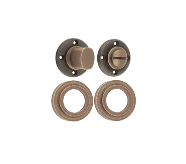Burlington BUR81 Bathroom Turn & Release On Stepped Rose - Antique Brass