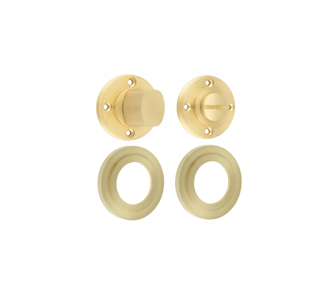Burlington BUR81 Bathroom Turn & Release On Stepped Rose - Satin Brass