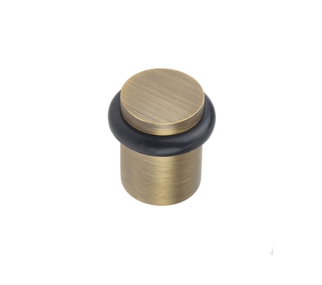 Burlington BUR960 Solid Brass Plain Floor Mounted Door Stop - Antique Brass