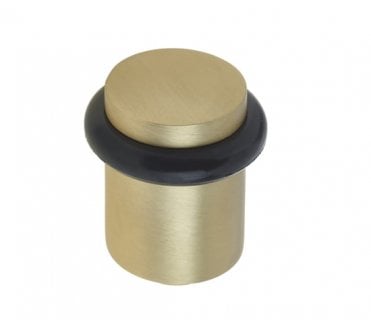 Burlington BUR960 Solid Brass Plain Floor Mounted Door Stop - Satin Brass