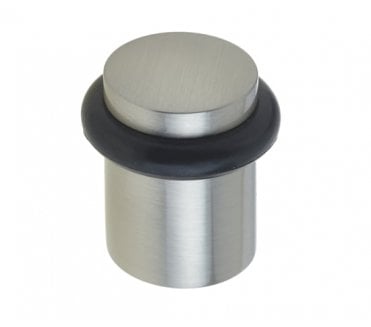Burlington BUR960 Solid Brass Plain Floor Mounted Door Stop - Satin Nickel