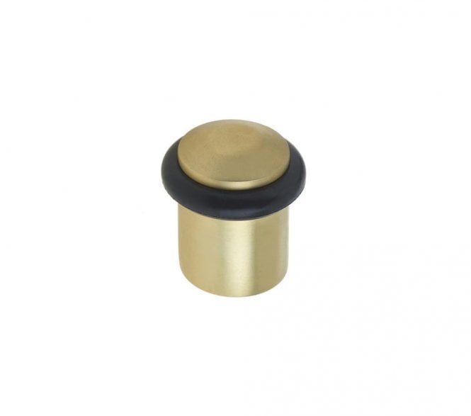 Burlington BUR961 Solid Brass Chamfered Floor Mounted Door Stop - Satin Brass