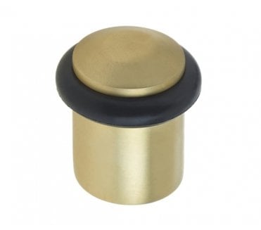 Burlington BUR961 Solid Brass Chamfered Floor Mounted Door Stop - Satin Brass