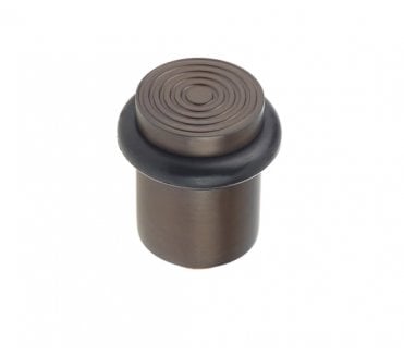 Burlington BUR963 Solid Brass Reeded Floor Mounted Door Stop - Dark Bronze