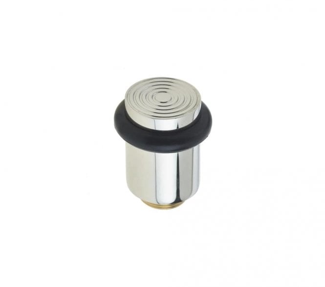 Burlington BUR963 Solid Brass Reeded Floor Mounted Door Stop - Polished Nickel