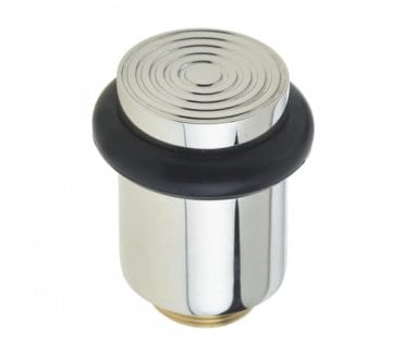 Burlington BUR963 Solid Brass Reeded Floor Mounted Door Stop - Polished Nickel