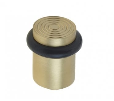 Burlington BUR963 Solid Brass Reeded Floor Mounted Door Stop - Satin Brass