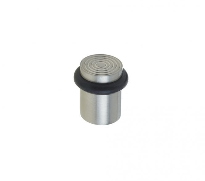Burlington BUR963 Solid Brass Reeded Floor Mounted Door Stop - Satin Nickel