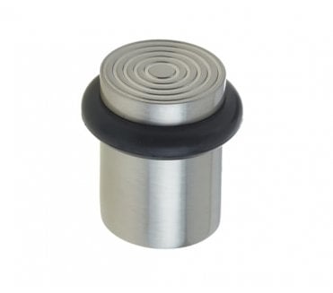 Burlington BUR963 Solid Brass Reeded Floor Mounted Door Stop - Satin Nickel