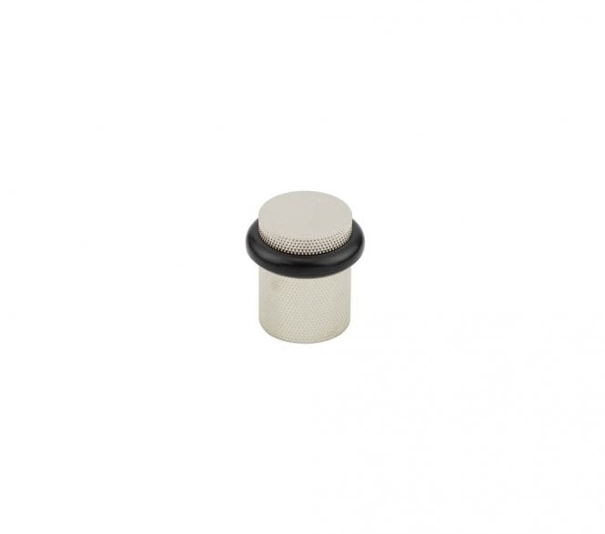 Burlington BUR964 Solid Brass Knurled Floor Mounted Door Stop - Polished Nickel